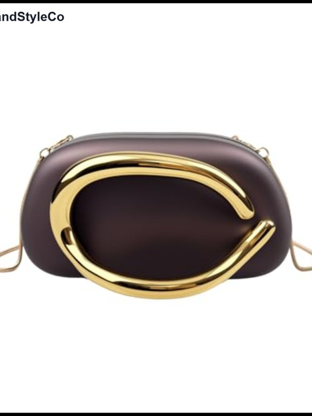 Acrylic Clutch with Metal Handle Evening Bag Detachable Chain Magnetic Closure
